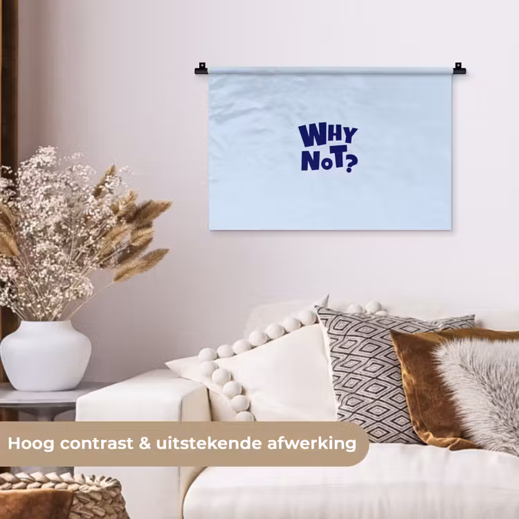 Wandkleed - Why not - Blauw - Licht blauw - Quote — 4