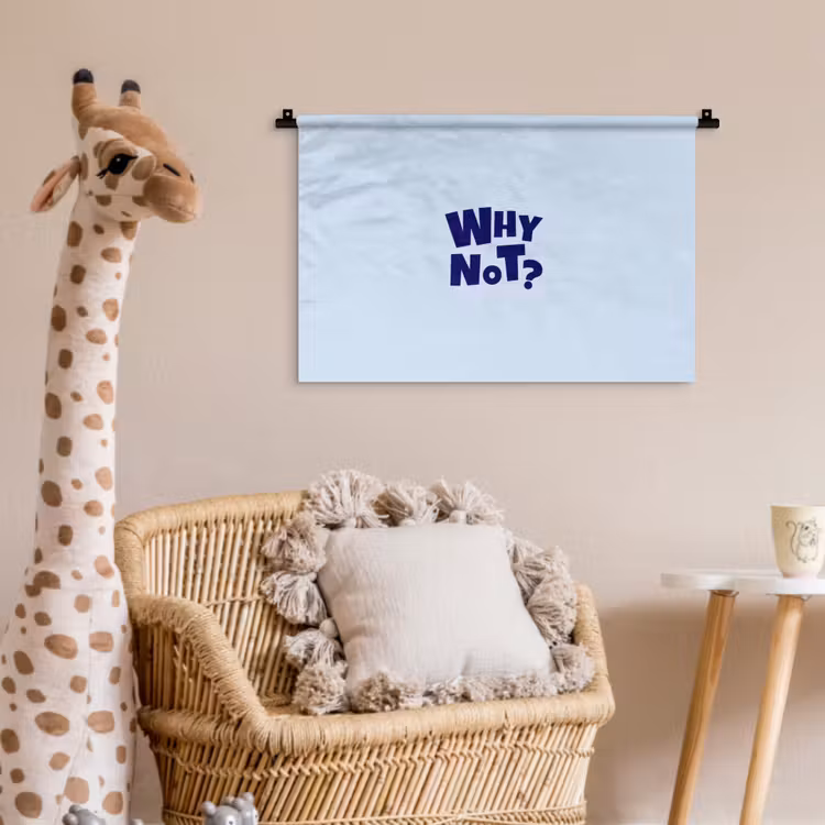Wandkleed - Why not - Blauw - Licht blauw - Quote — 5