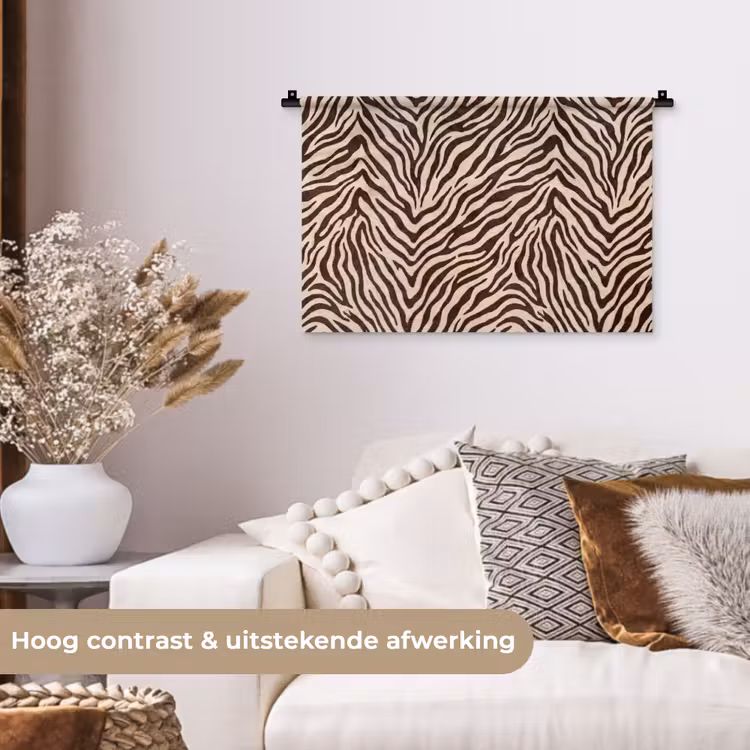 Wandkleed - Zebra - Strepen - Bruin — 4