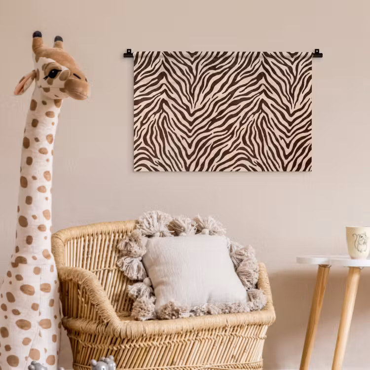 Wandkleed - Zebra - Strepen - Bruin — 5