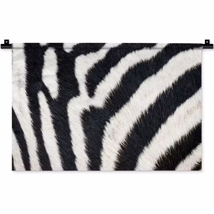 Wandkleed - Zebra - Vacht - Klassiek - Zwart - Wit — 1