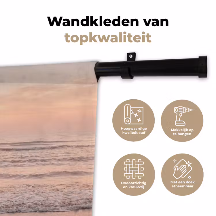 Wandkleed - Zon - Strand - Roze — 3