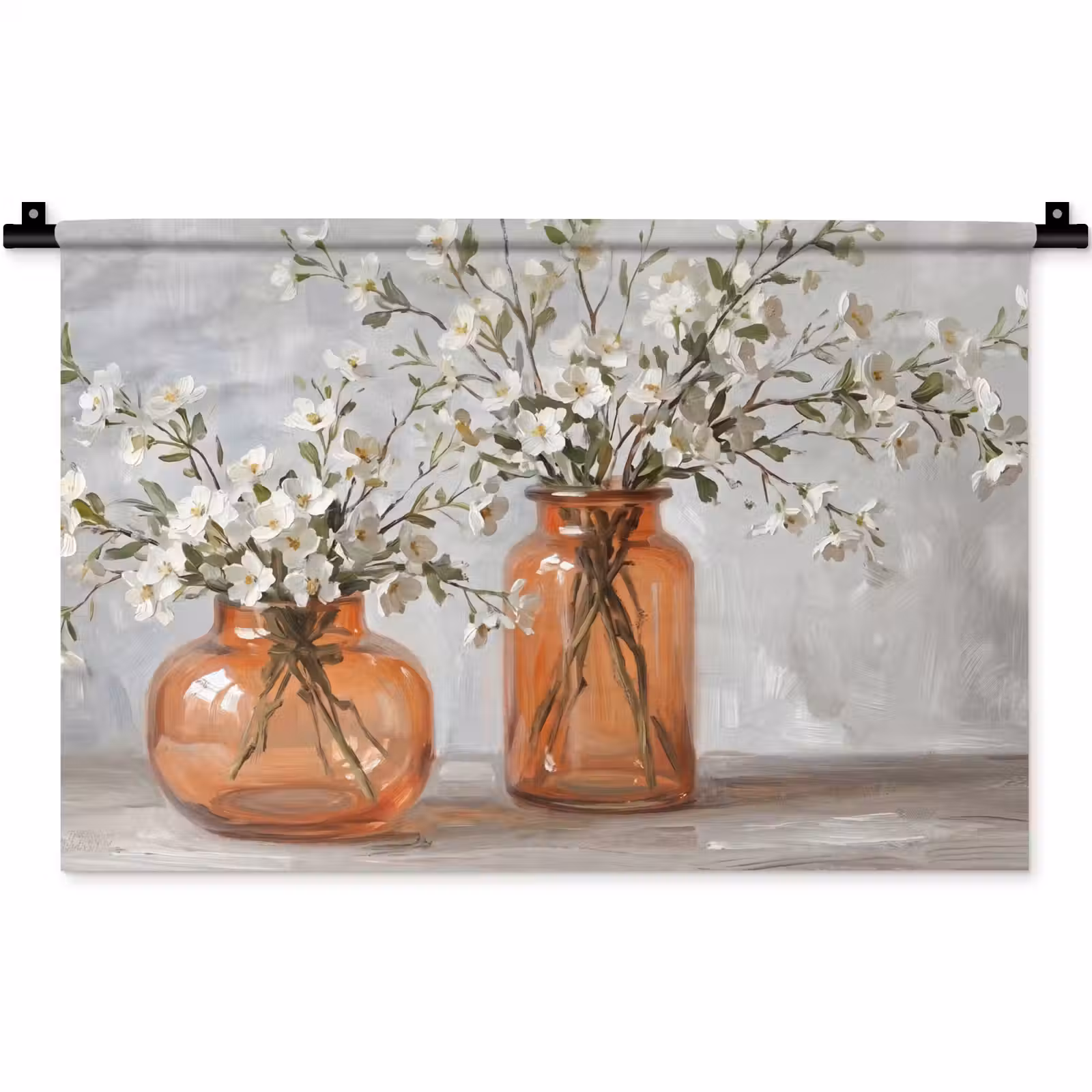 Wandkleed - Vazen - Bloemen - Oranje — 1