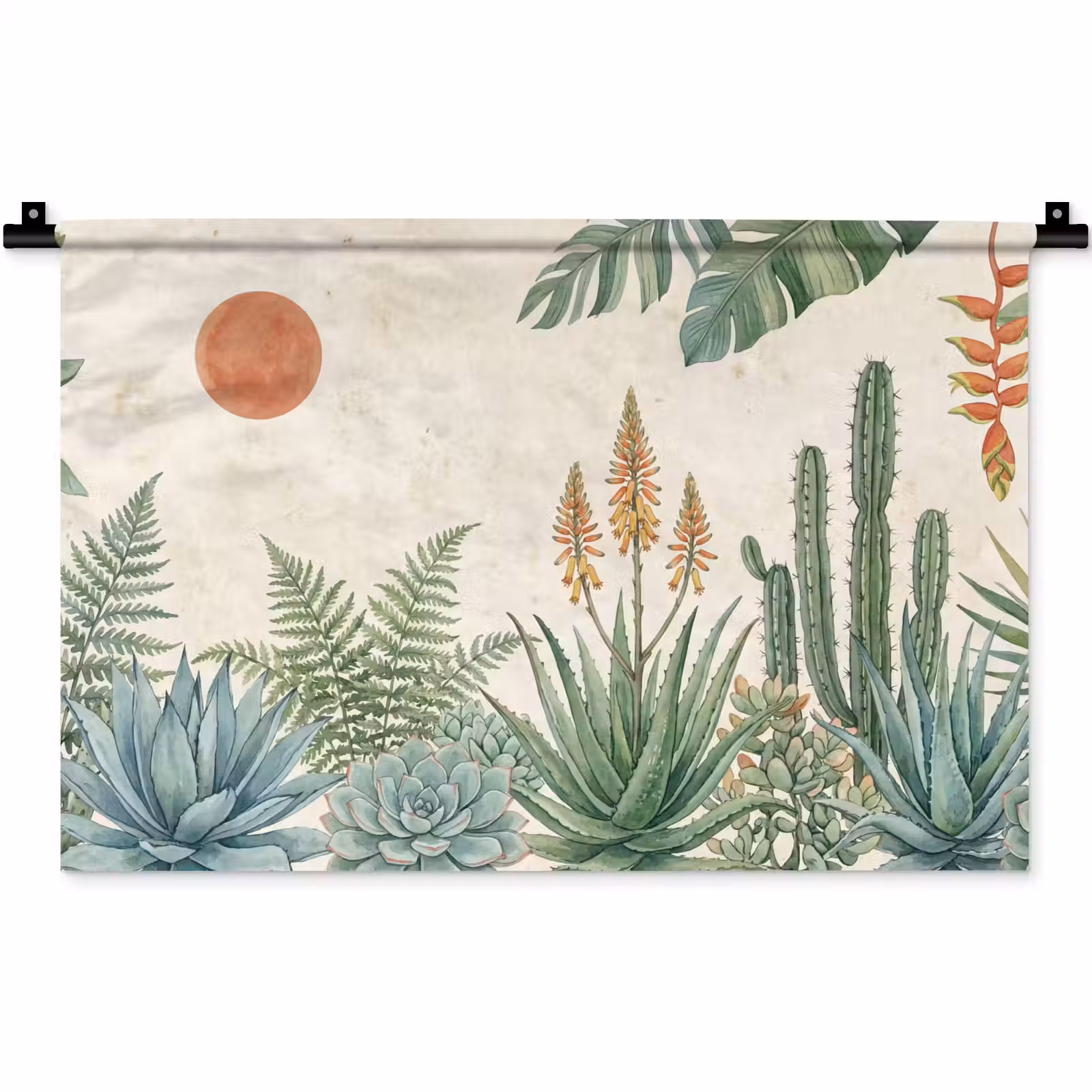 Wandkleed - Woestijn - Planten - Groen — 1