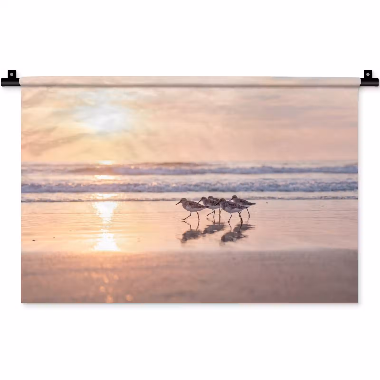 Wandkleed - Zee - Vogels - Strand — 1