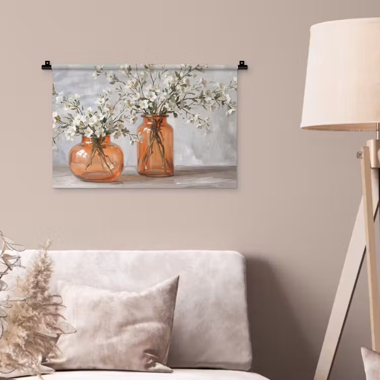 Wandkleed - Vazen - Bloemen - Oranje — 2