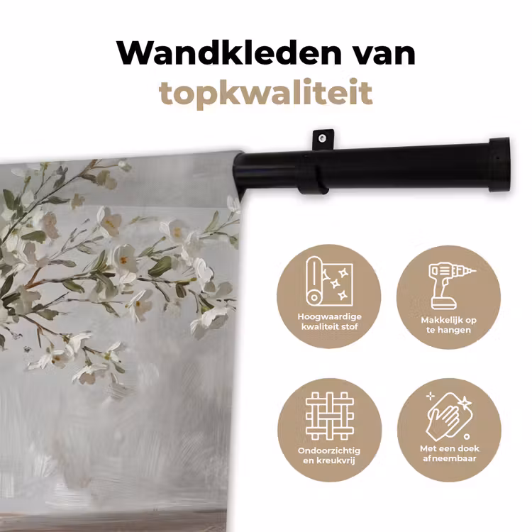 Wandkleed - Vazen - Bloemen - Oranje — 3