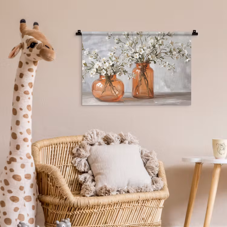 Wandkleed - Vazen - Bloemen - Oranje — 5