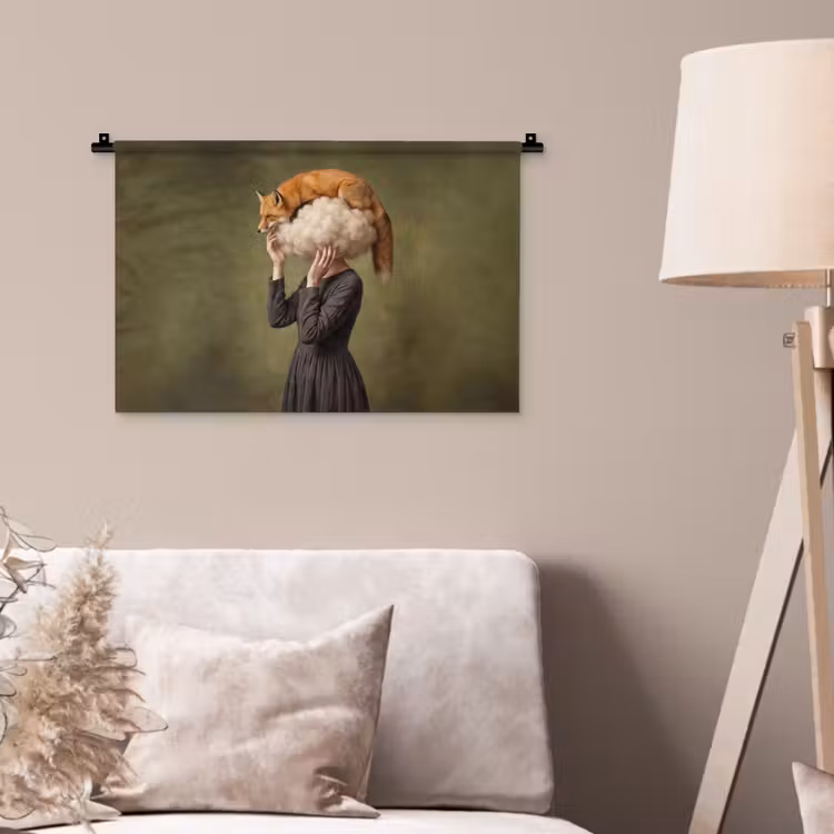 Wandkleed - Vos - Surrealistisch - Groen — 2