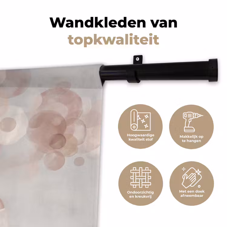 Wandkleed - Vrouw - Cirkels - Beige — 3