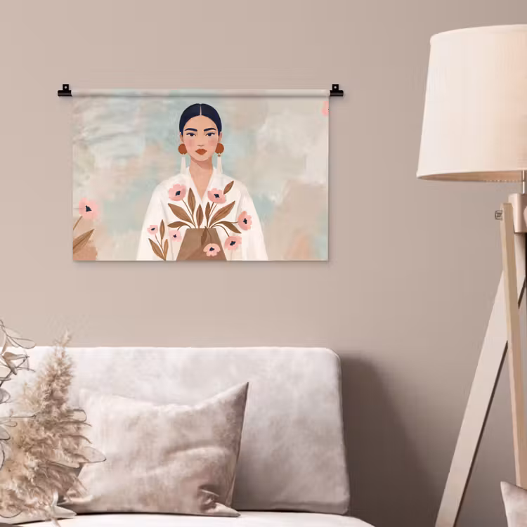 Wandkleed - Vrouw - Kimono - Pastel — 2