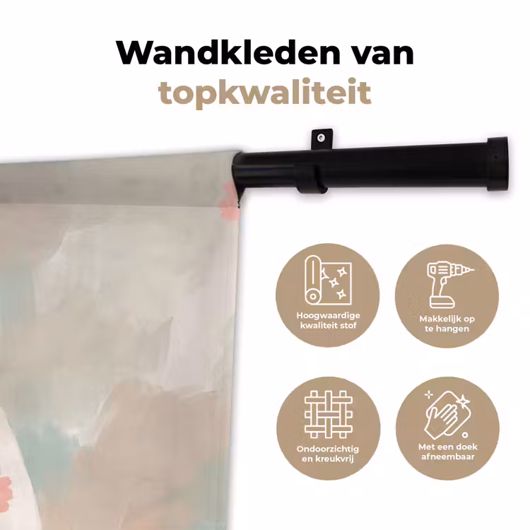 Wandkleed - Vrouw - Kimono - Pastel — 3