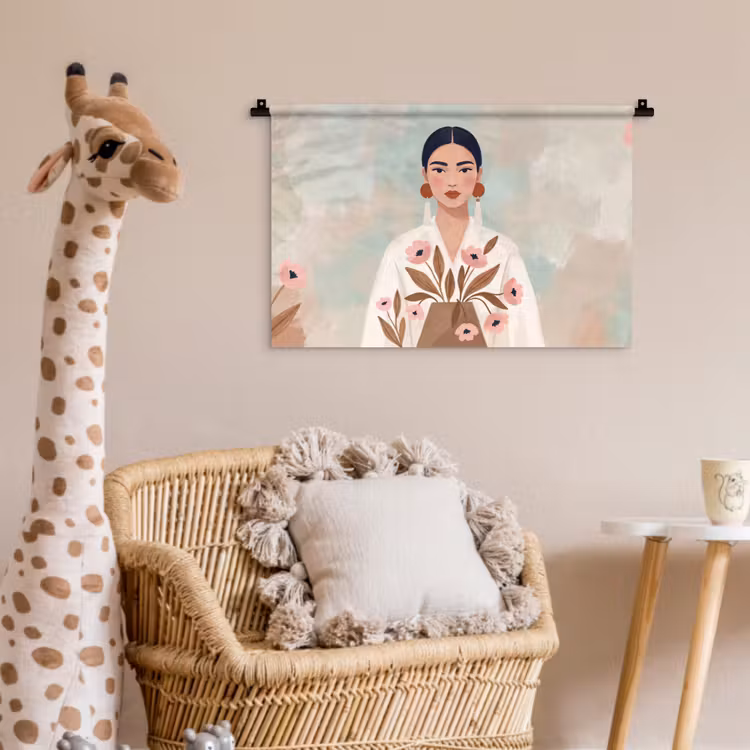 Wandkleed - Vrouw - Kimono - Pastel — 5