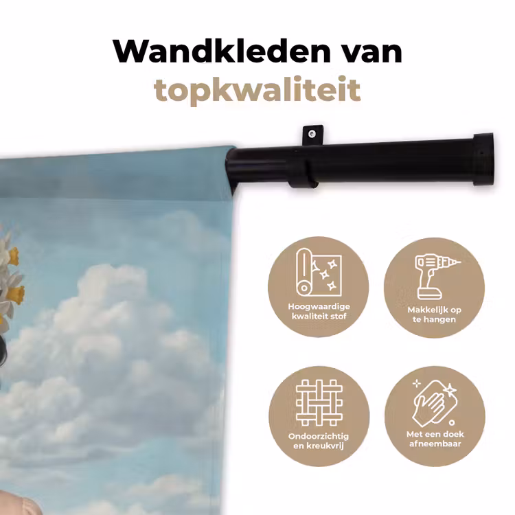 Wandkleed - Vrouw - Narcissen - Geel — 3