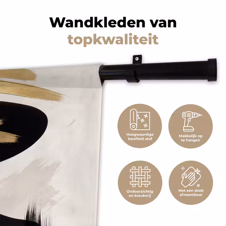 Wandkleed - Vrouw - Portret - Modern - Goud - Kunst — 3
