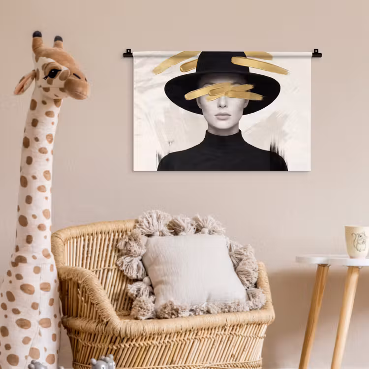 Wandkleed - Vrouw - Portret - Modern - Goud - Kunst — 5