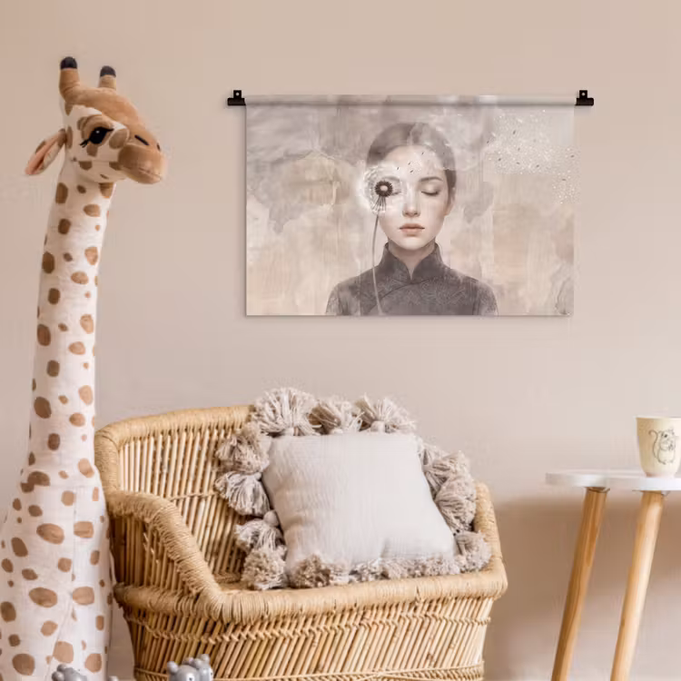 Wandkleed - Vrouw - Sereen - Grijs — 5