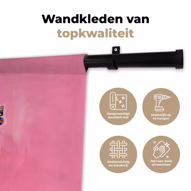 Wandkleed - Vrouwengezicht - Vlinders - Kleurrijk — 3