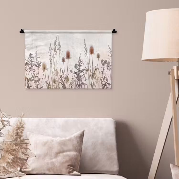 Wandkleed - Weidebloemen - Design - Sepia — 2