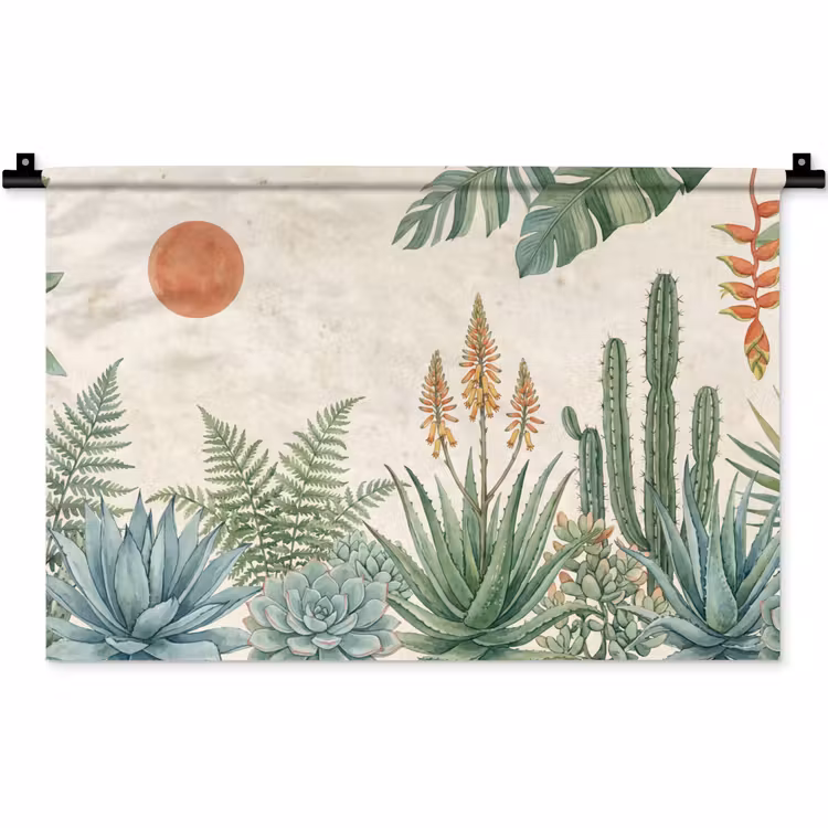 Wandkleed - Woestijn - Planten - Groen — 1