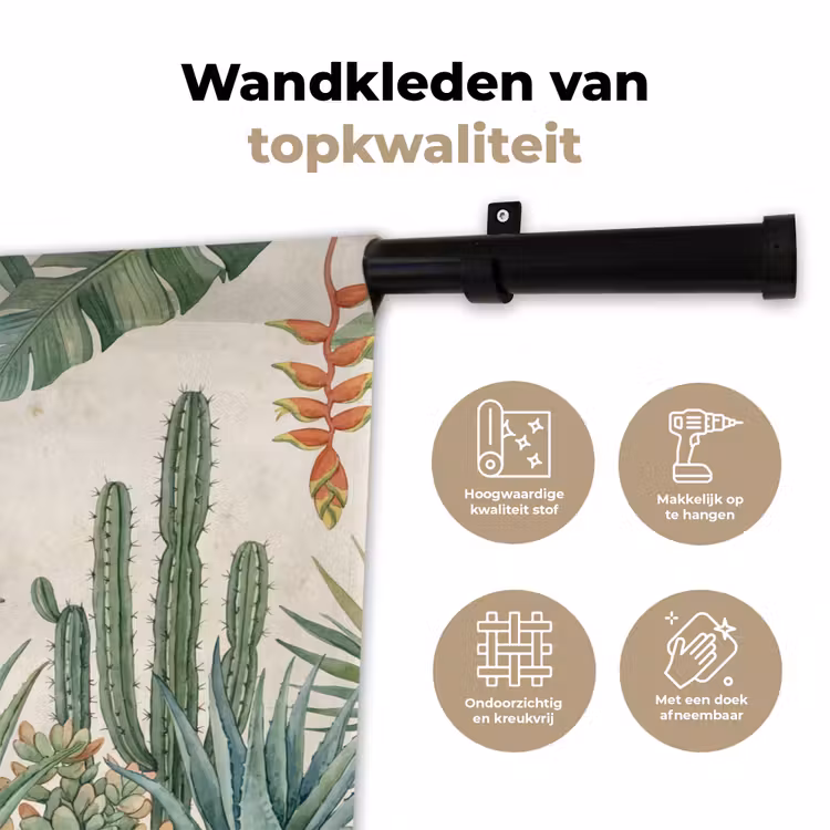 Wandkleed - Woestijn - Planten - Groen — 3