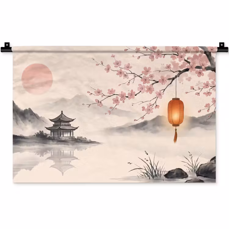 Wandkleed - Zon - Japans - Traditioneel — 1