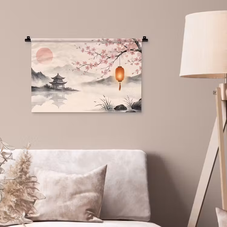 Wandkleed - Zon - Japans - Traditioneel — 2