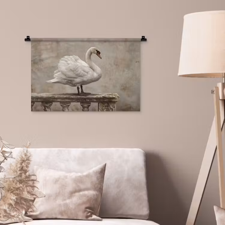 Wandkleed - Zwaan - Elegant - Dieren - Wit — 2