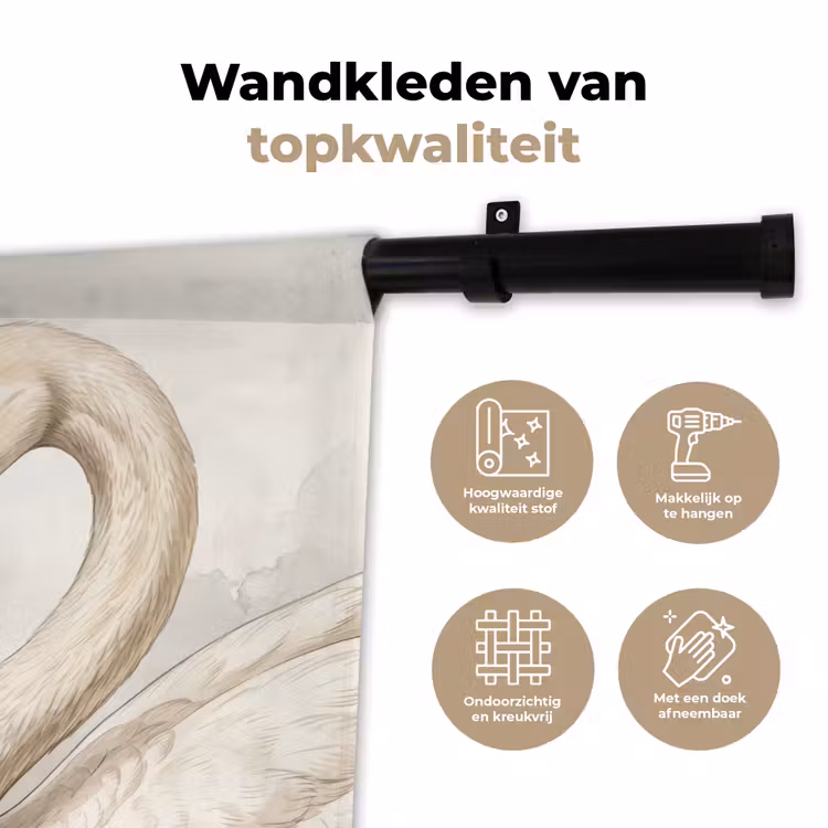 Wandkleed - Zwanen - Hartvorm - Dieren — 3