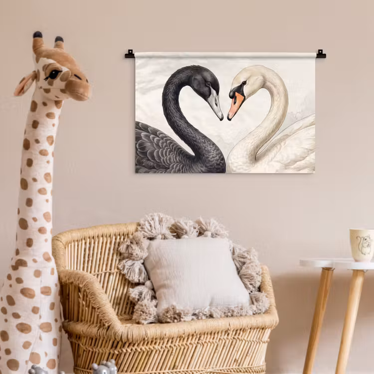Wandkleed - Zwanen - Hartvorm - Dieren — 5