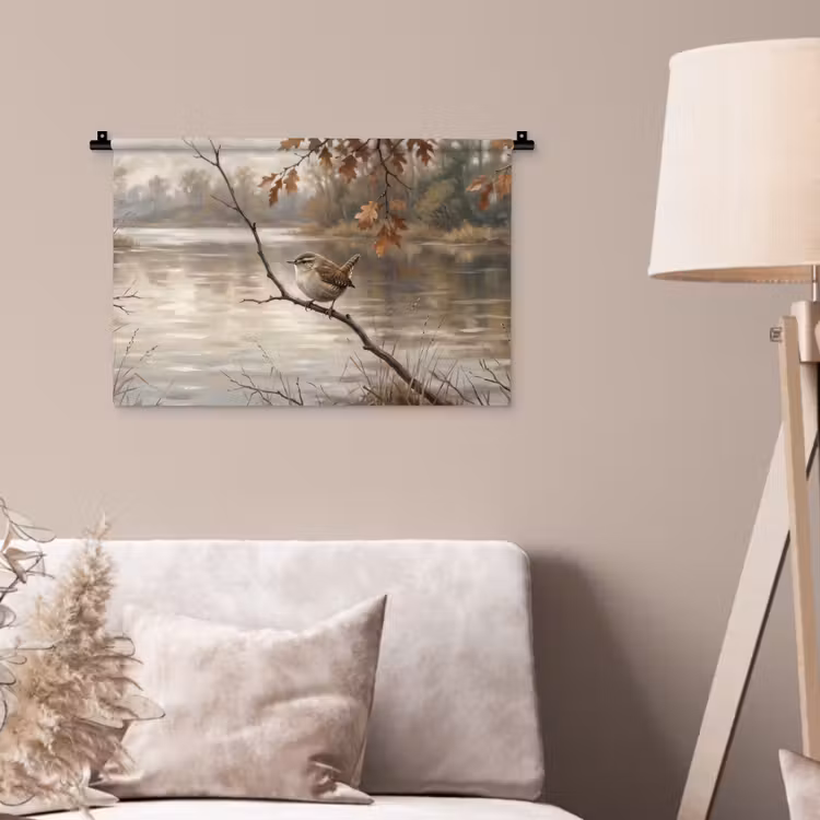Wandkleed - Winterkoninkje - Tak - Rivier - Natuur - Sfeervol — 2