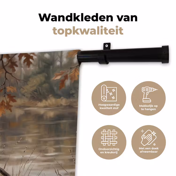 Wandkleed - Winterkoninkje - Tak - Rivier - Natuur - Sfeervol — 3