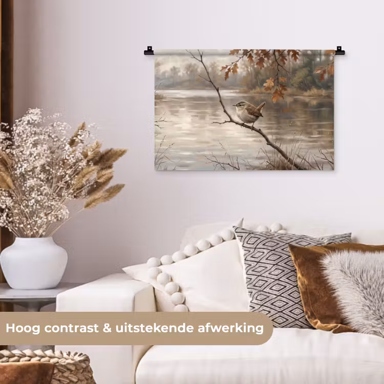Wandkleed - Winterkoninkje - Tak - Rivier - Natuur - Sfeervol — 4
