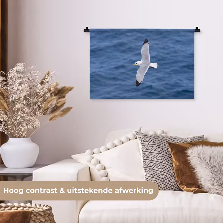 Wandkleed - Zeemeeuw - Oceaan - Blauw — 4