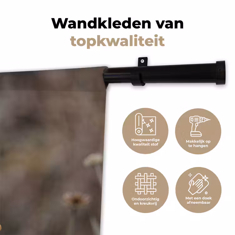 Wandkleed - Zonnehoed - Droogbloemen - Geel - Warm — 3