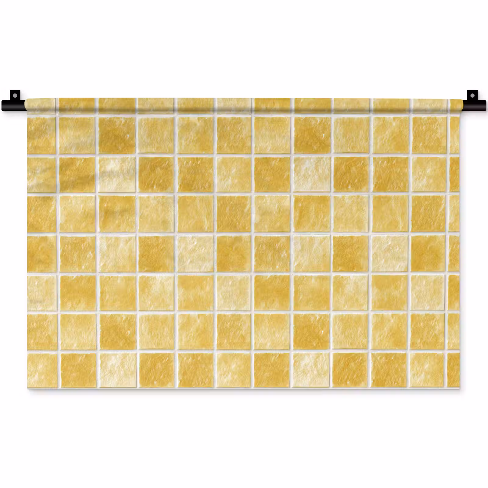 Wandkleed - Tegels - Mozaïek - Textuur - Goudgeel — 1