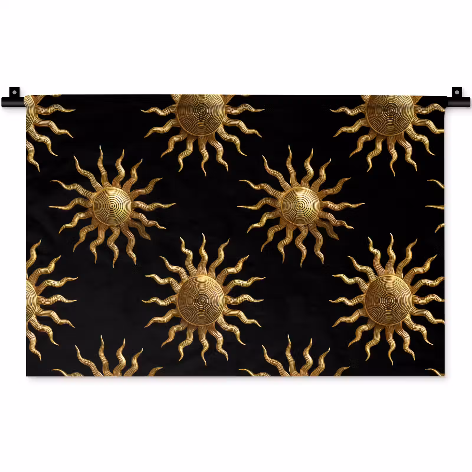 Wandkleed - Zon - Patroon - Luxe - Goud - Zwart — 1