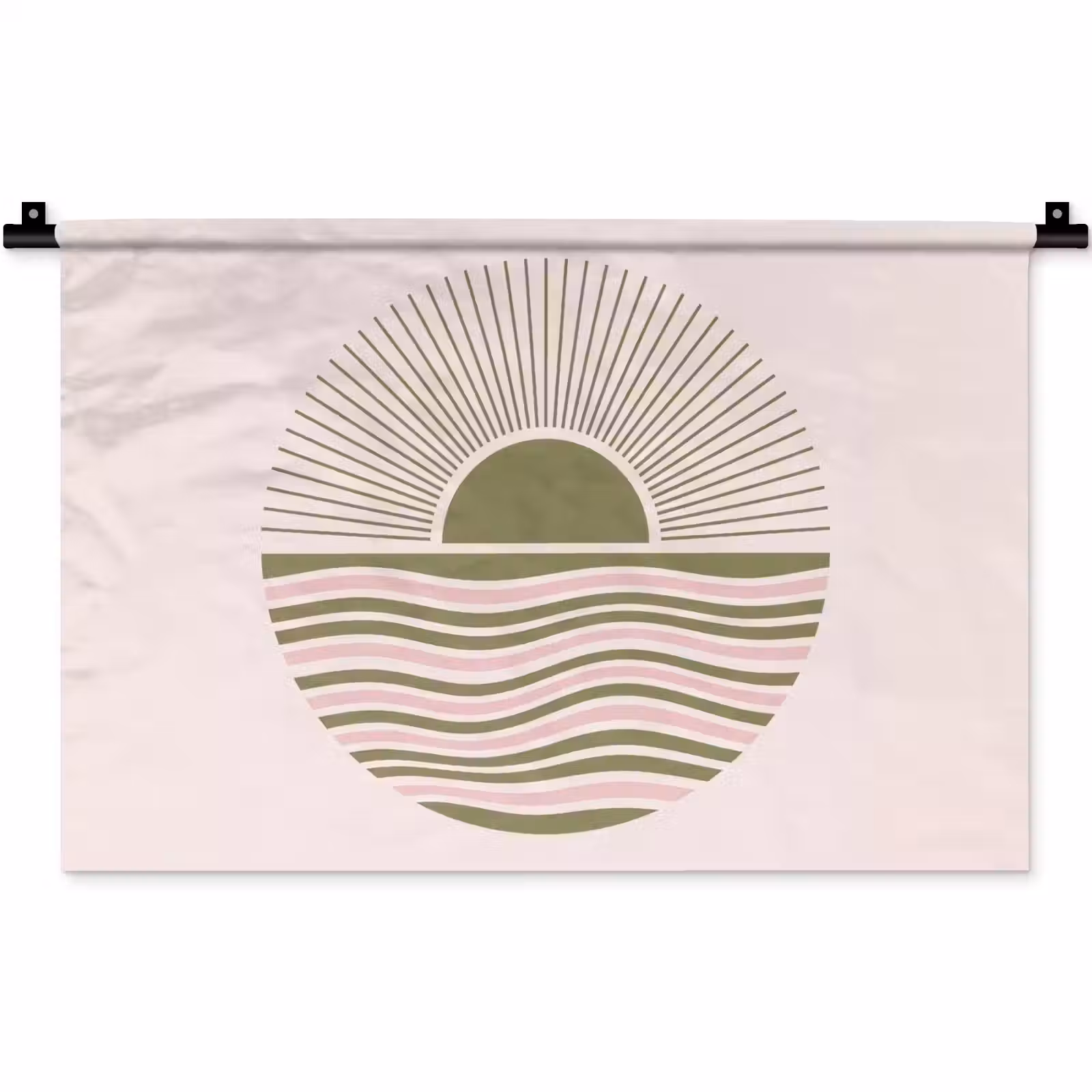 Wandkleed - Zon - Zee - Abstract - Modern - Roze — 1