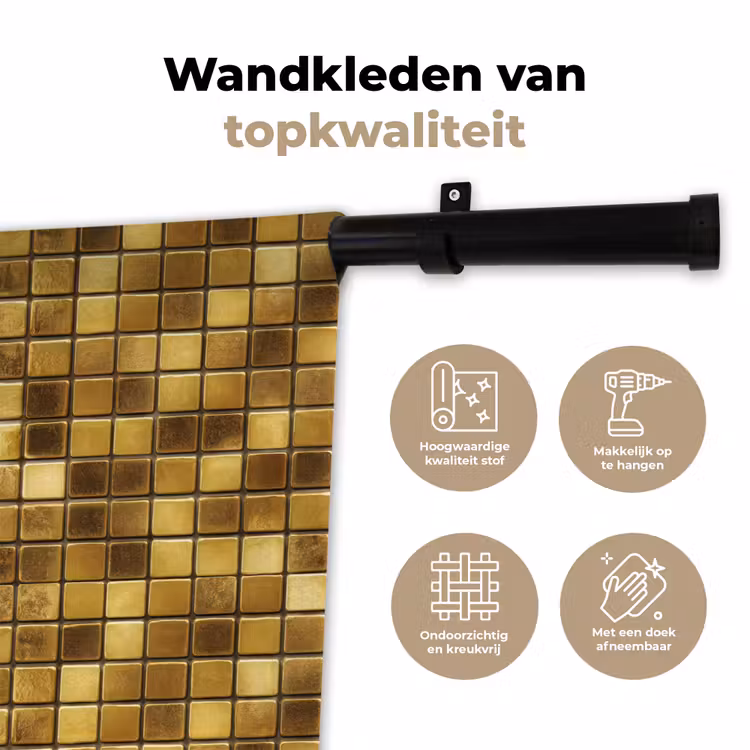 Wandkleed - Tegels - Mozaïek - Luxe - Warm Goud — 3