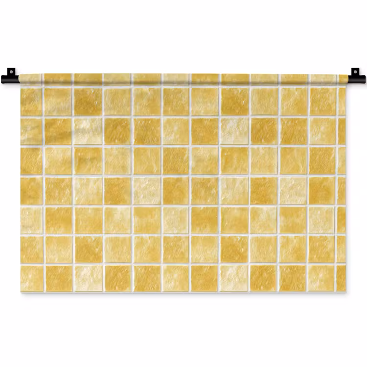 Wandkleed - Tegels - Mozaïek - Textuur - Goudgeel — 1