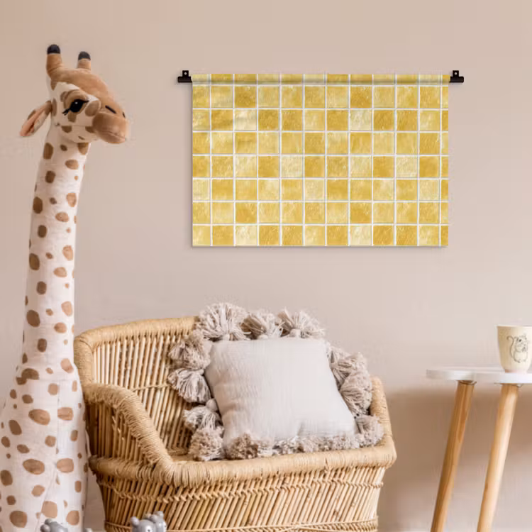 Wandkleed - Tegels - Mozaïek - Textuur - Goudgeel — 5