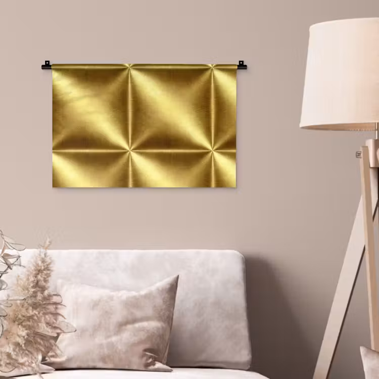 Wandkleed - Textuur - Geborsteld Goud - Industrieel - Metallic — 2