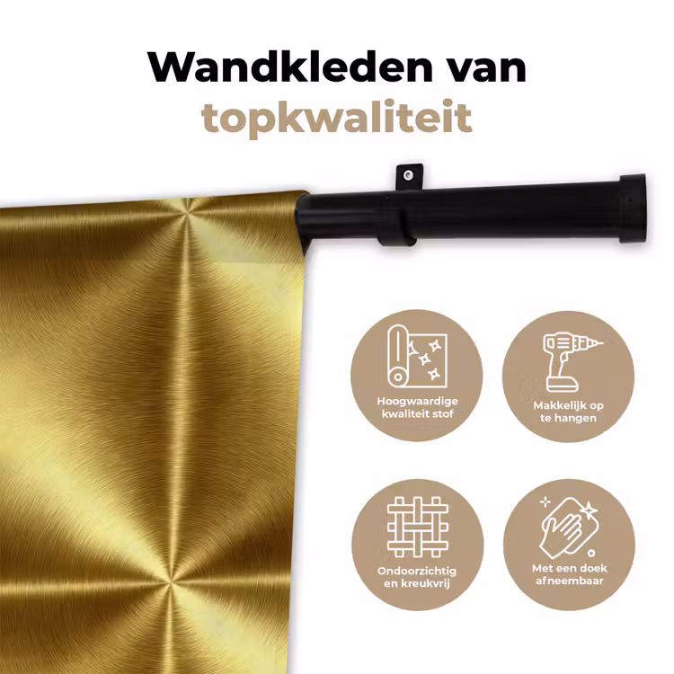 Wandkleed - Textuur - Geborsteld Goud - Industrieel - Metallic — 3