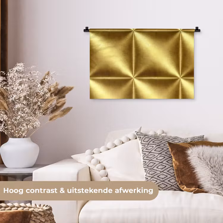 Wandkleed - Textuur - Geborsteld Goud - Industrieel - Metallic — 4