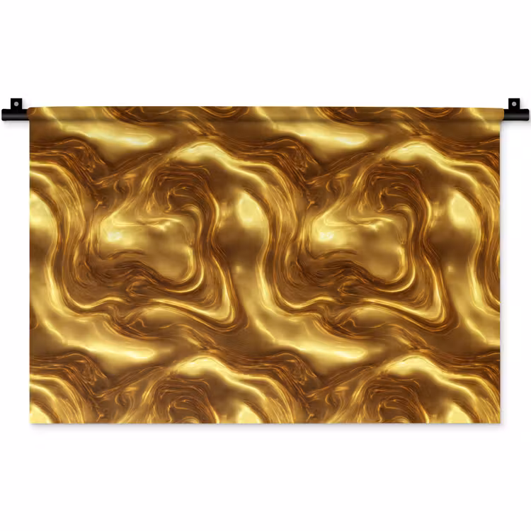 Wandkleed - Textuur - Vloeibaar - Organisch - Goud — 1
