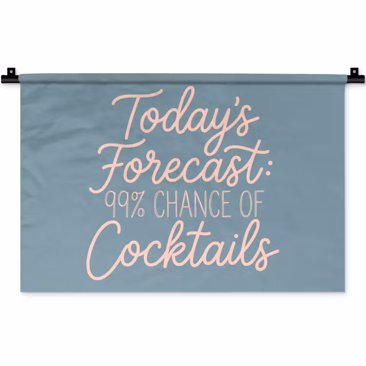 Wandkleed - Today's Forecast - Cocktails - Blauw — 1
