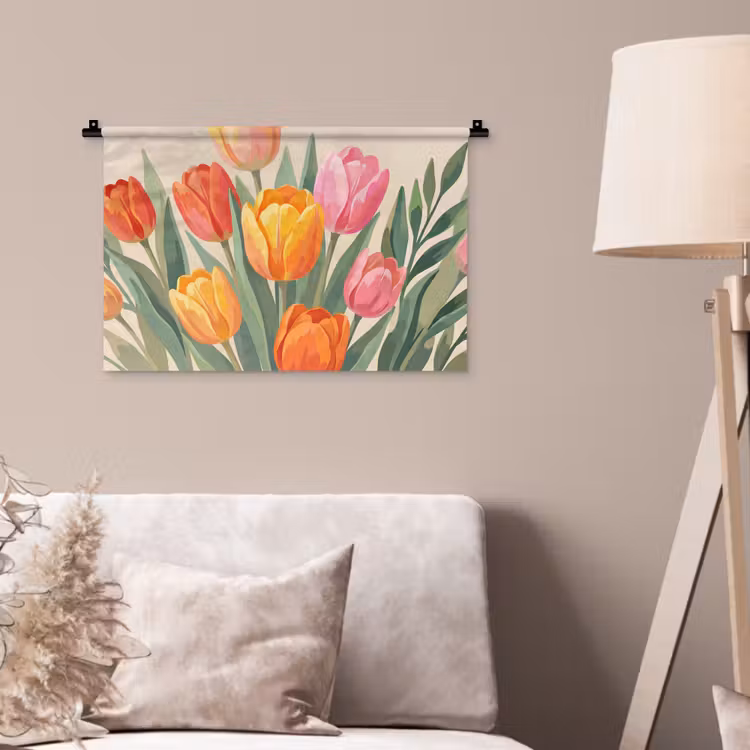 Wandkleed - Tulpen - Abstract - Kleurrijk — 2