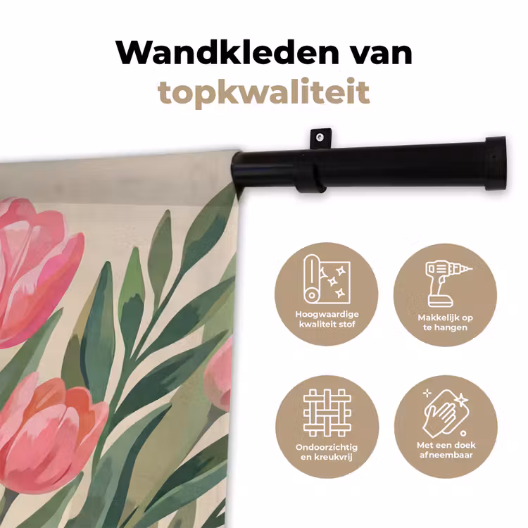 Wandkleed - Tulpen - Abstract - Kleurrijk — 3