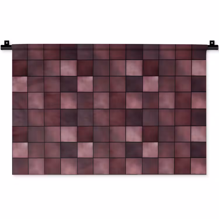 Wandkleed - Vierkant - Tegel - Patroon - Paars — 1