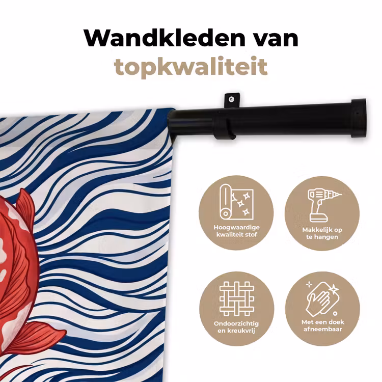 Wandkleed - Vis - Water - Natuur - Illustratie - Rood — 3